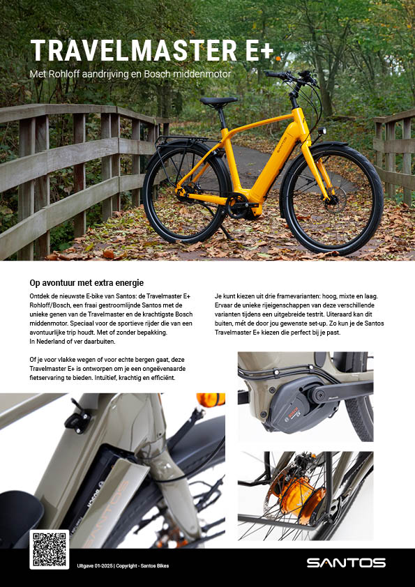 Santos Travelmaster E+ met Rohloff aandrijving en Bosch middenmotor E-bike Flyer